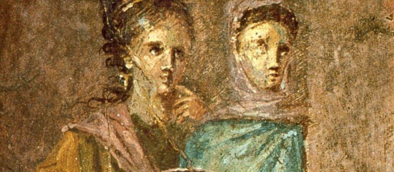 Euodia-and-Syntyche-fragment uit fresco van Pompeii_Wikimedia